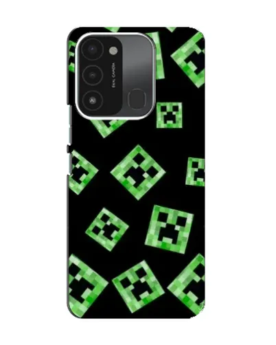 Чехол для TECNO Spark GO (2022) с картинкой «Паттерн с криперами»