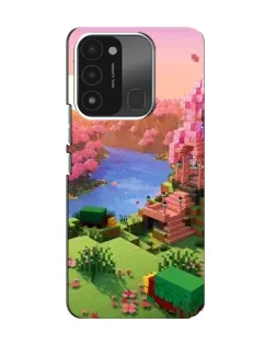 Чехол для TECNO Spark GO (2022) с картинкой «Розовое дерево Minecraft»