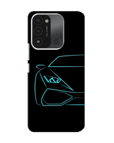 Чехол для TECNO Spark GO (2022) с картинкой «Голубой силуэт Lamborghini»