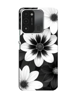 Чехол для TECNO Spark GO (2022) с картинкой «Монохромные астры»