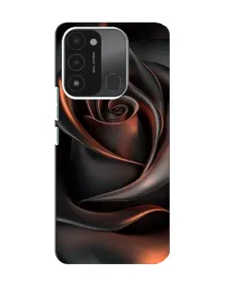 Чехол для TECNO Spark GO (2022) с картинкой «Шелковая черная роза»
