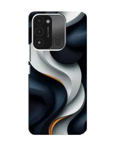 Чехол для TECNO Spark GO (2022) с картинкой «Объемные черно-белые ленты»