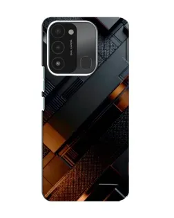 Чехол для TECNO Spark GO (2022) с картинкой «Черные геометрические блоки»