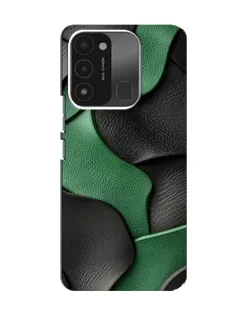 Чехол для TECNO Spark GO (2022) с картинкой «Зеленые кожаные волны»