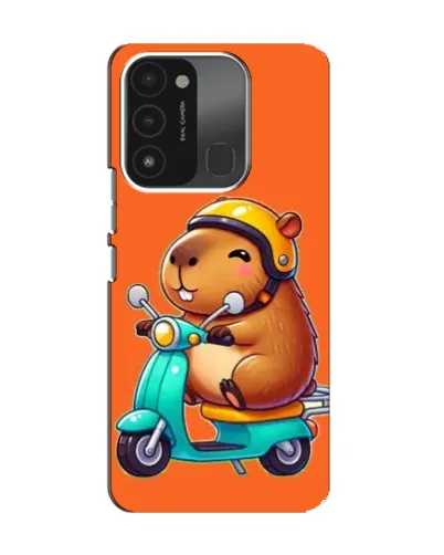 Чехол для TECNO Spark GO (2022) с картинкой «Капибара на скутере»