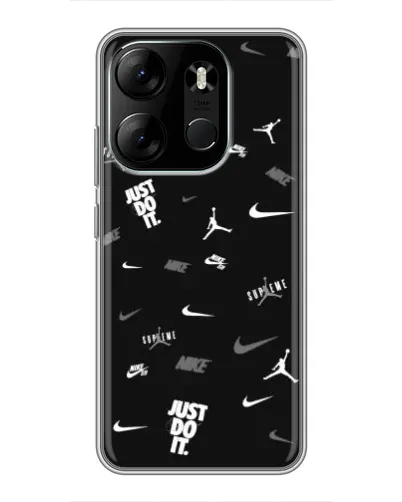 Чохол для TECNO Spark Go 2023 (BF7) з картинкою «Nike Black Pattern»