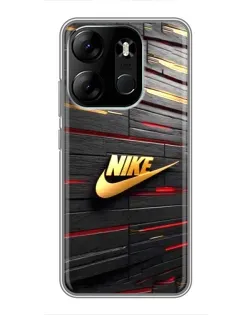 Чехол для TECNO Spark Go 2023 (BF7) с картинкой «Золотой Nike на металле» Чехол для TECNO Spark Go 2023 (BF7) с картинкой «Золотой Nike на металле»
