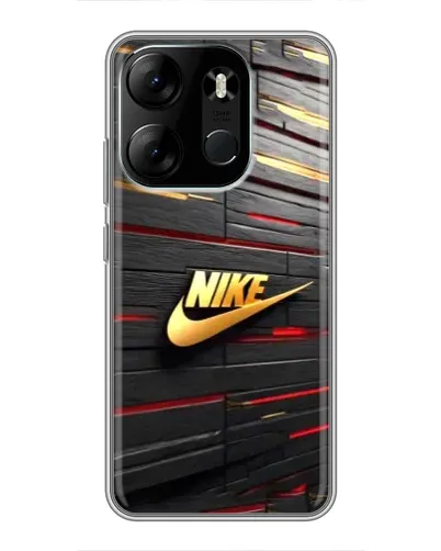 Чехол для TECNO Spark Go 2023 (BF7) с картинкой «Золотой Nike на металле»