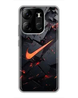 Чехол для TECNO Spark Go 2023 (BF7) с картинкой «Nike — эффект разломов» Чехол для TECNO Spark Go 2023 (BF7) с картинкой «Nike — эффект разломов»