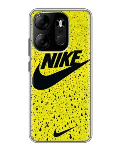 Чехол для TECNO Spark Go 2023 (BF7) с картинкой «Желтый текстурный Nike»