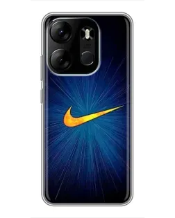 Чехол для TECNO Spark Go 2023 (BF7) с картинкой «Синий пульс Nike» Чехол для TECNO Spark Go 2023 (BF7) с картинкой «Синий пульс Nike»