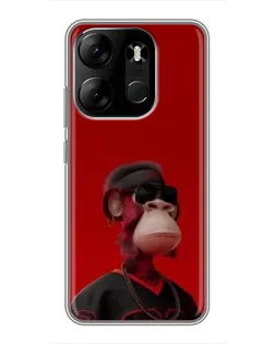 Чохол для TECNO Spark Go 2023 (BF7) з картинкою «Bored Ape в червоному» Чохол для TECNO Spark Go 2023 (BF7) з картинкою «Bored Ape в червоному»