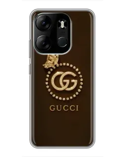 Чохол для TECNO Spark Go 2023 (BF7) з картинкою «Gucci — золотий метелик»