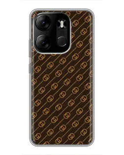 Чохол для TECNO Spark Go 2023 (BF7) з картинкою «Gucci — золоті діагоналі»