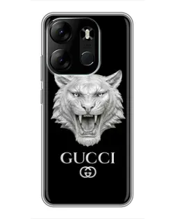 Чохол для TECNO Spark Go 2023 (BF7) з картинкою «Gucci — срібний лев»