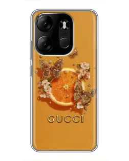 Чохол для TECNO Spark Go 2023 (BF7) з картинкою «Gucci — золоті метелики»