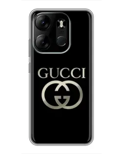 Чохол для TECNO Spark Go 2023 (BF7) з картинкою «Gucci — золото на чорному»