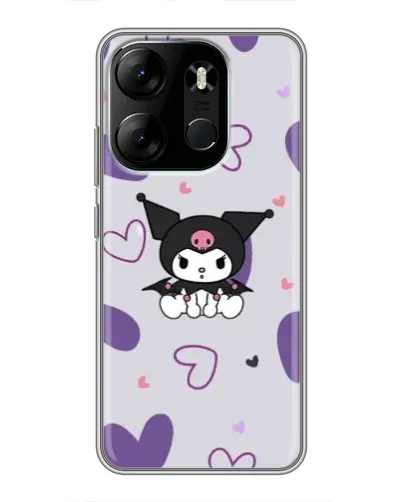 Чехол для TECNO Spark Go 2023 (BF7) с картинкой «Kuromi и лавандовые сердца»