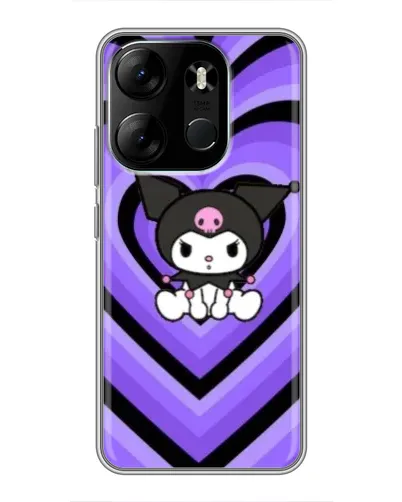 Чехол для TECNO Spark Go 2023 (BF7) с картинкой «Kuromi и фиолетовые сердца»