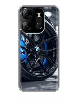 Чехол для TECNO Spark Go 2023 (BF7) с картинкой «Колесо BMW вблизи»