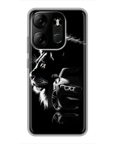 Чехол для TECNO Spark Go 2023 (BF7) с картинкой «BMW и лев» Чехол для TECNO Spark Go 2023 (BF7) с картинкой «BMW и лев»