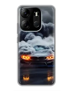 Чехол для TECNO Spark Go 2023 (BF7) с картинкой «BMW в дыму»