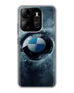 Чехол для TECNO Spark Go 2023 (BF7) с картинкой «Логотип BMW — лед»