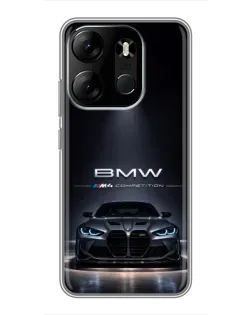 Чехол для TECNO Spark Go 2023 (BF7) с картинкой «BMW сквозь ночной город»
