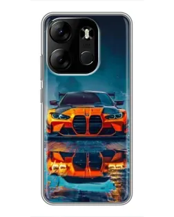 Чехол для TECNO Spark Go 2023 (BF7) с картинкой «BMW — золотая эмблема»