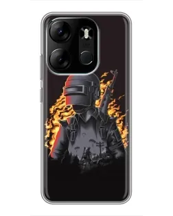 Чохол для TECNO Spark Go 2023 (BF7) з картинкою «PUBG — вогняний силует»