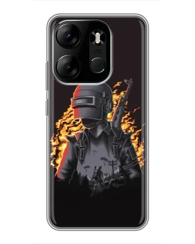 Чехол для TECNO Spark Go 2023 (BF7) с картинкой «PUBG — огненный силуэт» Чехол для TECNO Spark Go 2023 (BF7) с картинкой «PUBG — огненный силуэт»