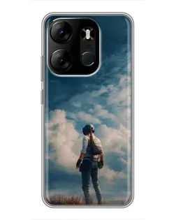 Чохол для TECNO Spark Go 2023 (BF7) з картинкою «Герой PUBG на скелі»