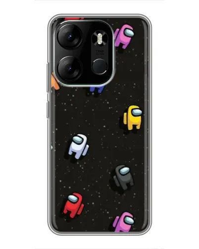 Чохол для TECNO Spark Go 2023 (BF7) з картинкою «Космічний патерн Among Us»