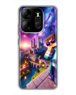 Чехол для TECNO Spark Go 2023 (BF7) с картинкой «Стив и космос» Чехол для TECNO Spark Go 2023 (BF7) с картинкой «Стив и космос»