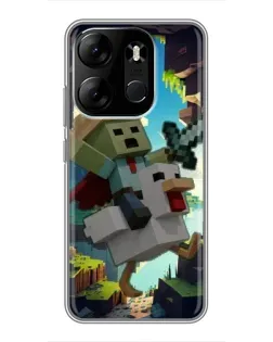 Чехол для TECNO Spark Go 2023 (BF7) с картинкой «Стив и гусь» Чехол для TECNO Spark Go 2023 (BF7) с картинкой «Стив и гусь»