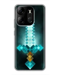 Чехол для TECNO Spark Go 2023 (BF7) с картинкой «Алмазный меч неон»