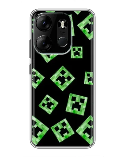 Чехол для TECNO Spark Go 2023 (BF7) с картинкой «Паттерн с криперами» Чехол для TECNO Spark Go 2023 (BF7) с картинкой «Паттерн с криперами»