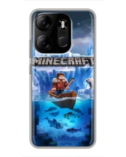 Чехол для TECNO Spark Go 2023 (BF7) с картинкой «Minecraft ледяной мир»