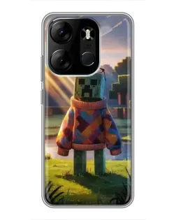 Чехол для TECNO Spark Go 2023 (BF7) с картинкой «Крипер в свитере»