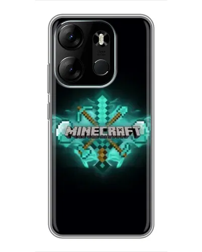 Чехол для TECNO Spark Go 2023 (BF7) с картинкой «Minecraft Diamond лого» Чехол для TECNO Spark Go 2023 (BF7) с картинкой «Minecraft Diamond лого»