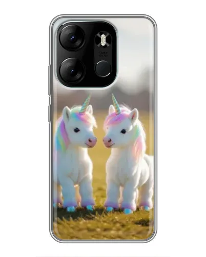 Чехол для TECNO Spark Go 2023 (BF7) с картинкой «Пара единорогов» Чехол для TECNO Spark Go 2023 (BF7) с картинкой «Пара единорогов»