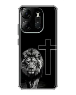 Чохол для TECNO Spark Go 2023 (BF7) з картинкою «Лев та Хрест»