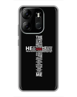 Чехол для TECNO Spark Go 2023 (BF7) с картинкой «Текстовый крест» Чехол для TECNO Spark Go 2023 (BF7) с картинкой «Текстовый крест»