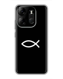 Чехол для TECNO Spark Go 2023 (BF7) с картинкой «Символ рыбы Jesus» Чехол для TECNO Spark Go 2023 (BF7) с картинкой «Символ рыбы Jesus»