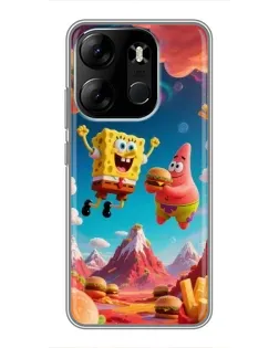 Чехол для TECNO Spark Go 2023 (BF7) с картинкой «Космический фастфуд»