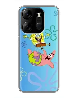 Чехол для TECNO Spark Go 2023 (BF7) с картинкой «Спанч Боб и Патрик»