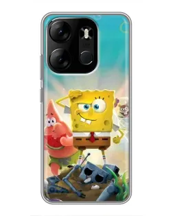 Чехол для TECNO Spark Go 2023 (BF7) с картинкой «Спанч Боб победитель»