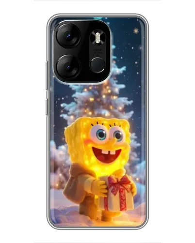 Чехол для TECNO Spark Go 2023 (BF7) с картинкой «Рождественский Спанч Боб»