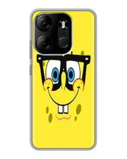 Чехол для TECNO Spark Go 2023 (BF7) с картинкой «Минималистичный Спанч Боб»