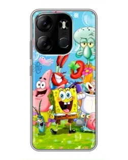 Чехол для TECNO Spark Go 2023 (BF7) с картинкой «Губка Боб и друзья»
